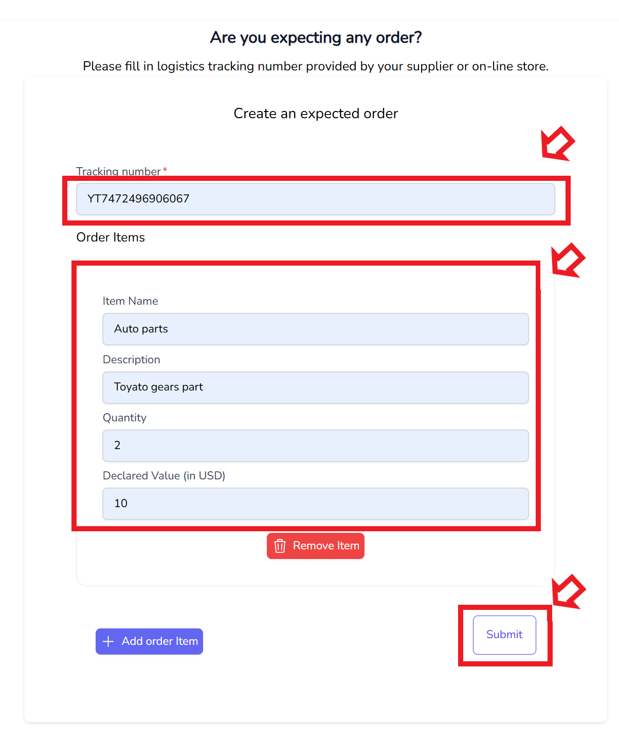 Provide the exclusive address of our warehouse to your supplier, or use the following address as the delivery address when placing an order on the Chinese e-commerce platform. - Screen 3